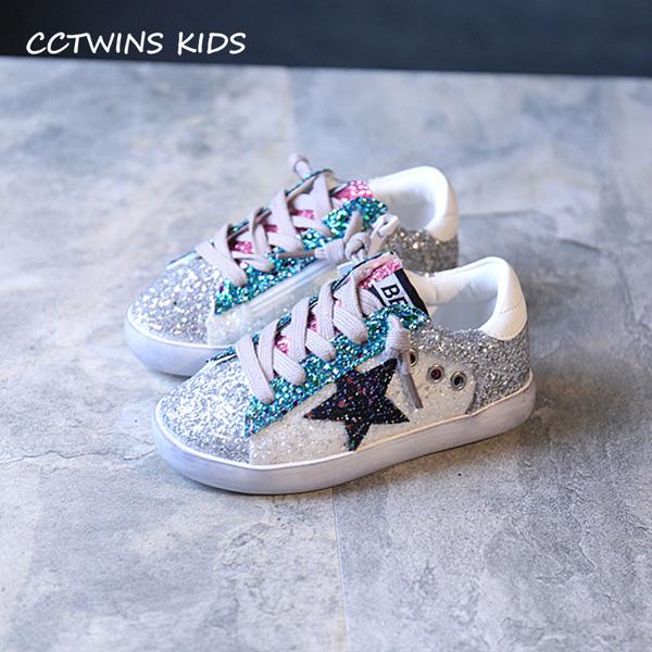 KIDS 2017 Toddler Baby Glittler Shoe Girl Star White Sneaker Boy