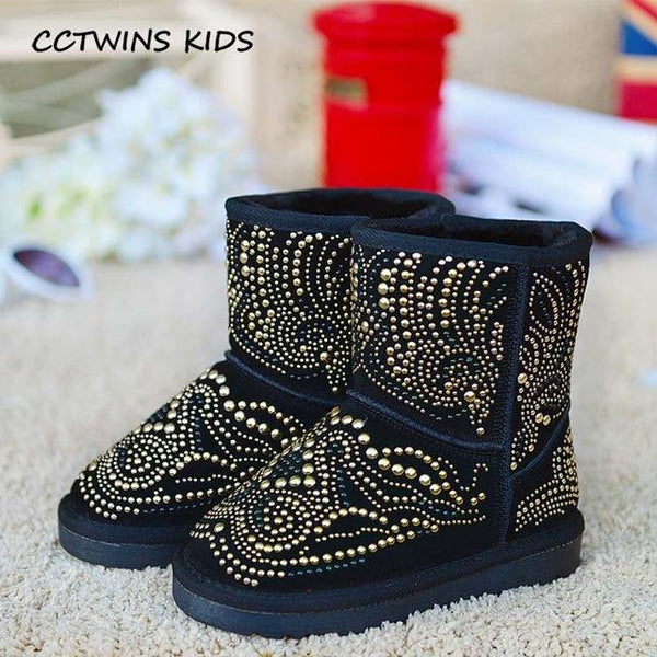 CCTWINS KIDS 2017 Toddler Girl Baby Brand Crystal Ankle Snow Boot Kid Fashion Children