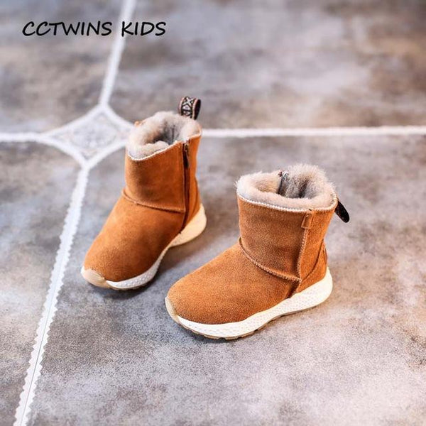 KIDS 2017 Winter Children Brand Genuine Leather Ankle Boot Kid Fashion